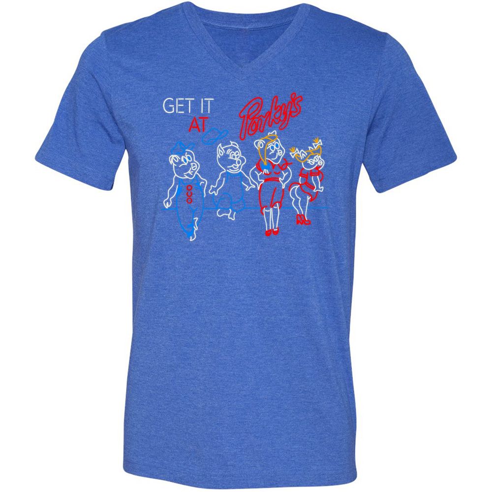 Unisex V-Neck T-Shirt - MADRW152 - Heather True Royal - 14