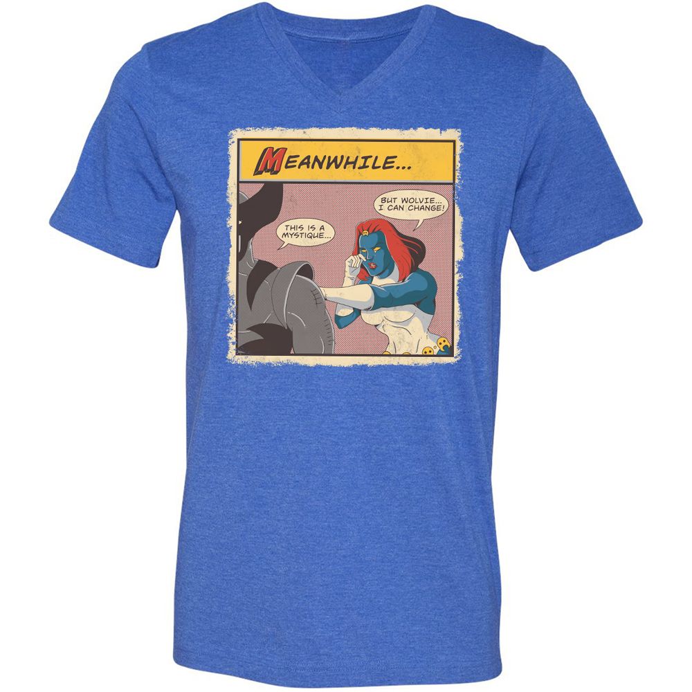 Unisex V-Neck T-Shirt - G4EKGYDR - Heather True Royal - 14