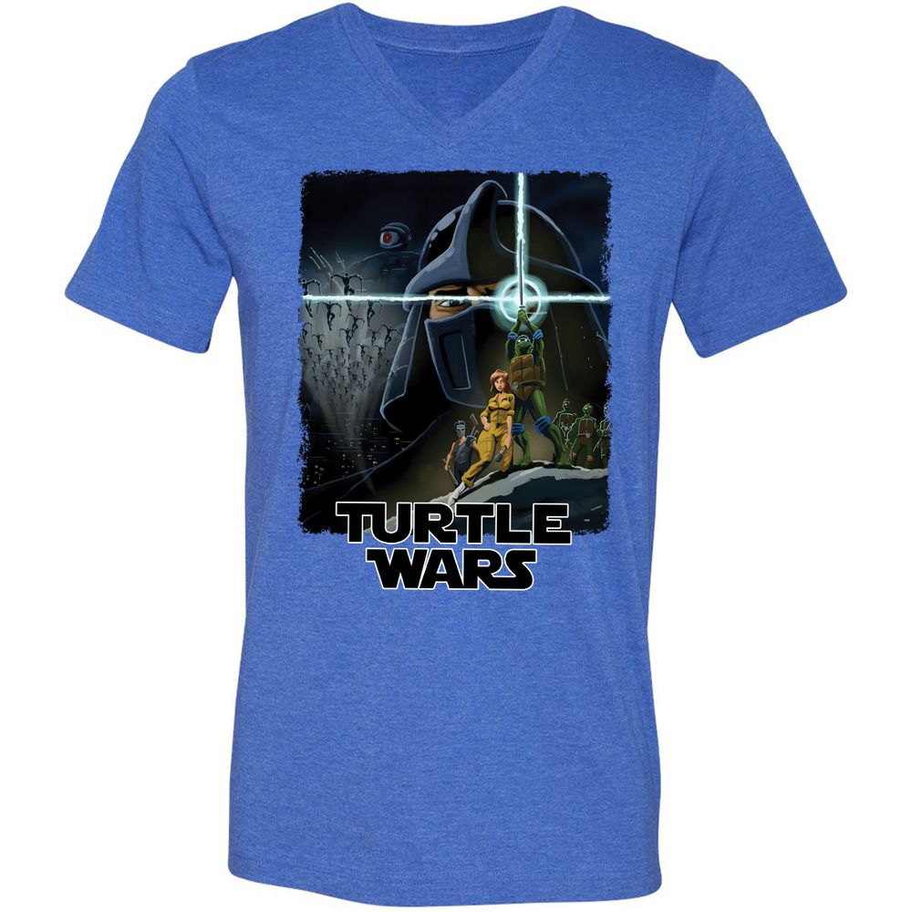 Unisex V-Neck T-Shirt - 7TR9XD6Q - Heather True Royal - 14