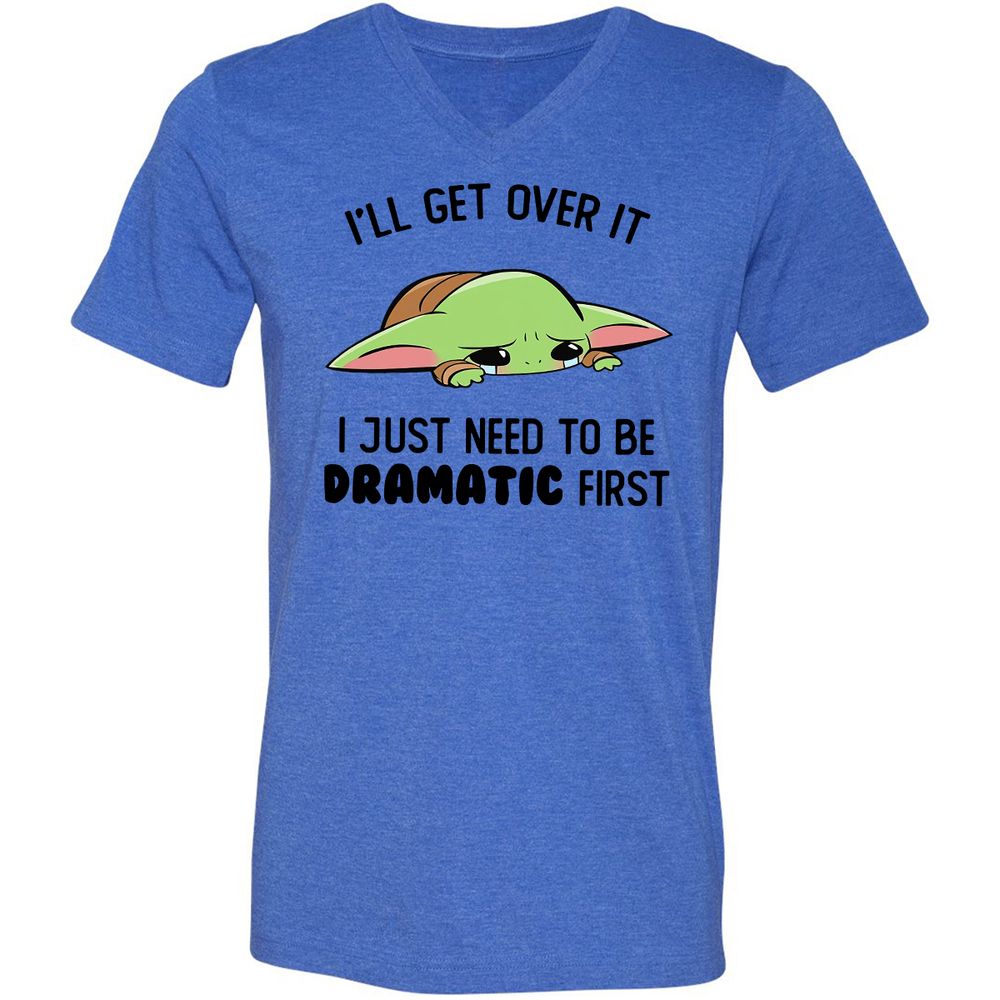 Unisex V-Neck T-Shirt - F3ZSKHFB - Heather True Royal - 14