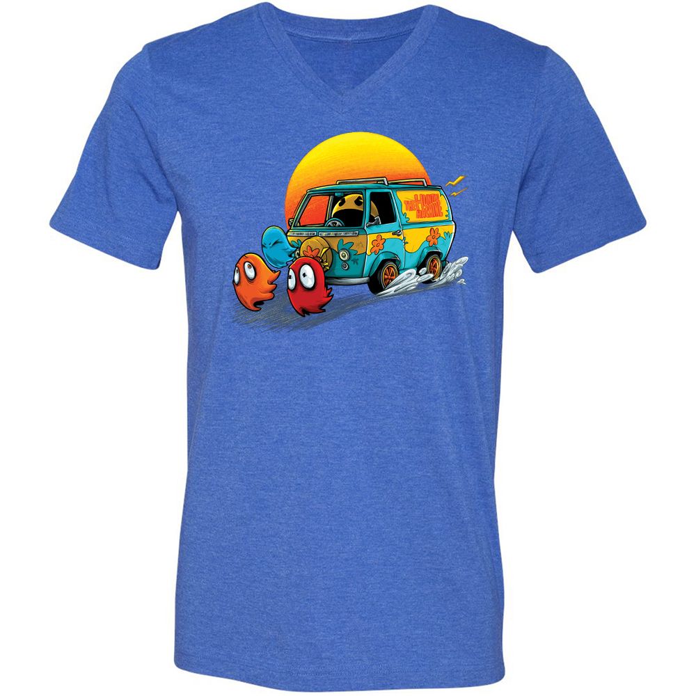 Unisex V-Neck T-Shirt - YPDMZD8W - Heather True Royal - 14