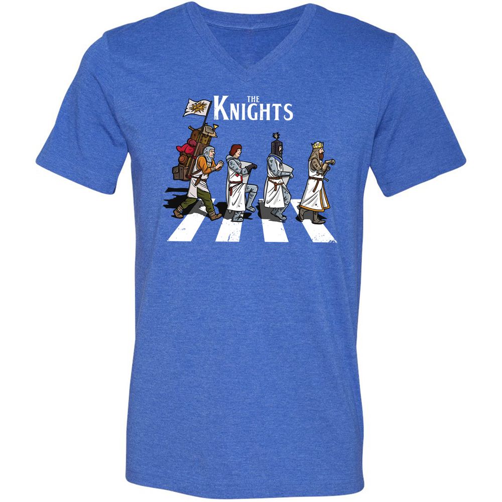 Unisex V-Neck T-Shirt - 46ZFKT1M - Heather True Royal - 14