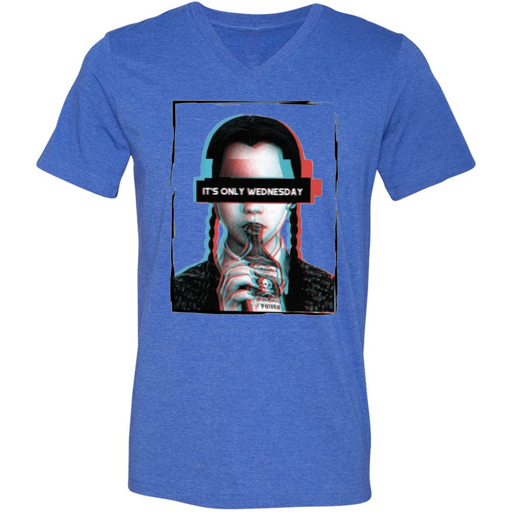 Unisex V-Neck T-Shirt - GTJQ179A - Heather True Royal - 14