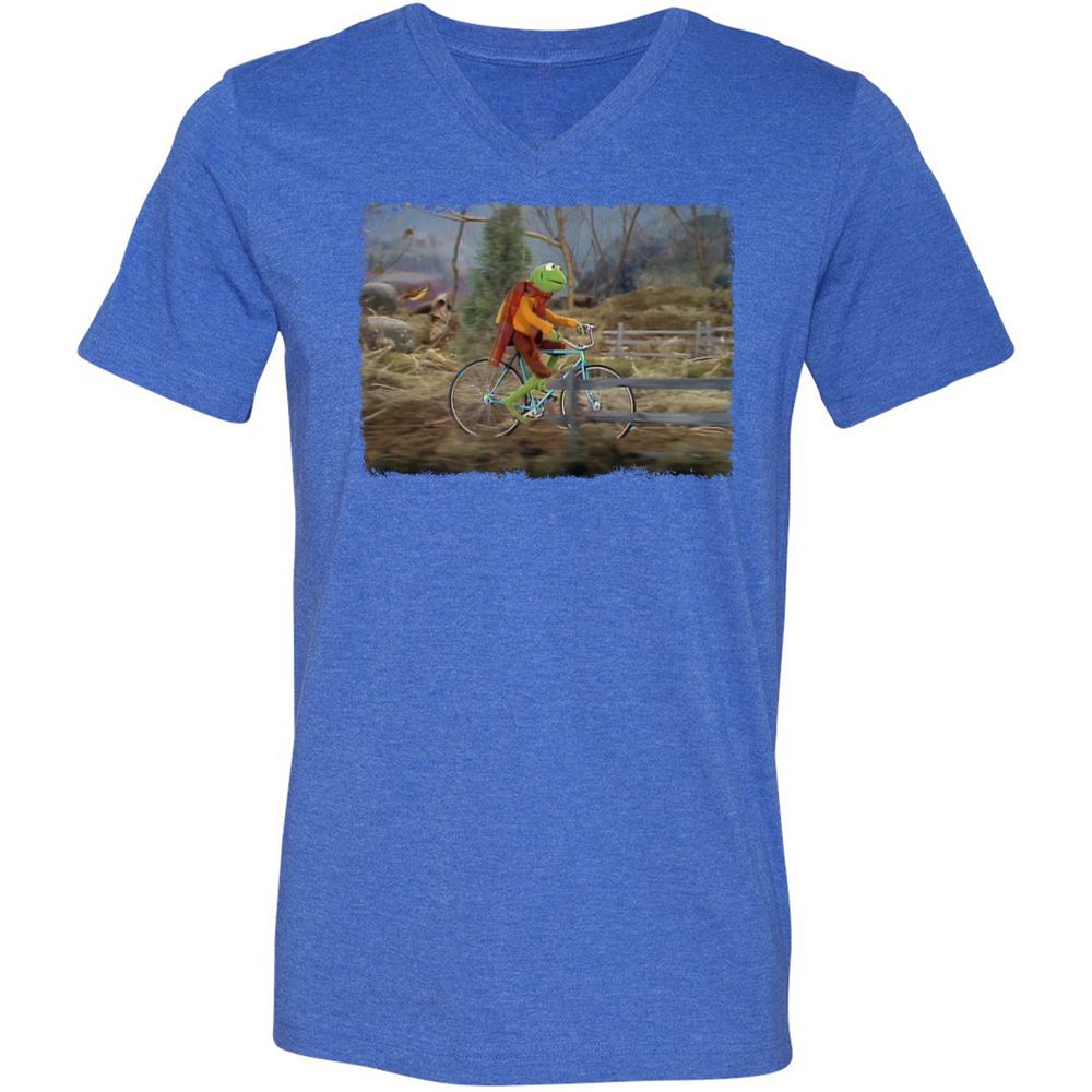 Unisex V-Neck T-Shirt - GNDHAHKS - Heather True Royal - 14