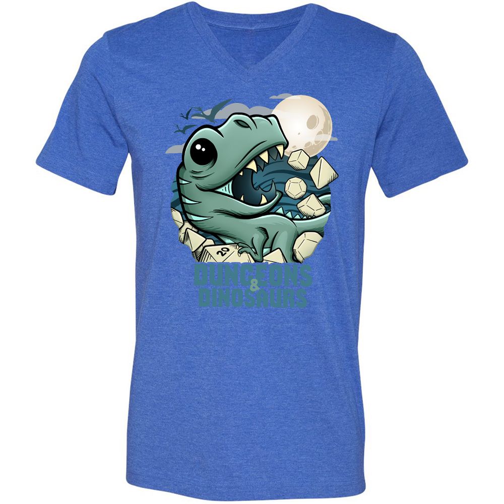 Unisex V-Neck T-Shirt - L4HCKPDR - Heather True Royal - 14