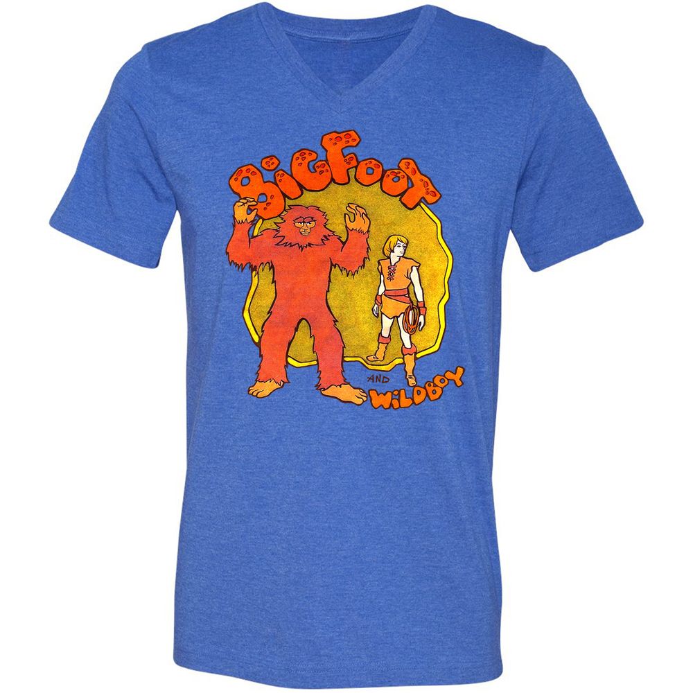 Unisex V-Neck T-Shirt - UPVK9KW6 - Heather True Royal - 14