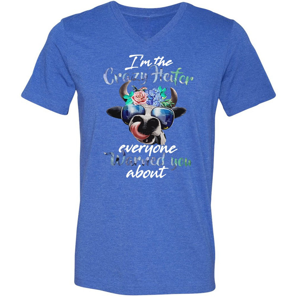 Unisex V-Neck T-Shirt - PVCWQ5AP - Heather True Royal - 14