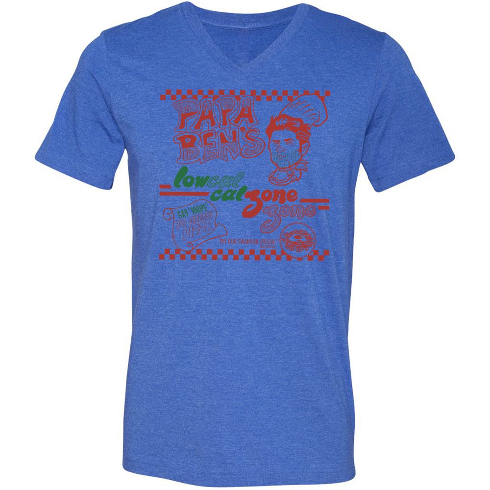 Unisex V-Neck T-Shirt - XF9QK8H6 - Heather True Royal - 14