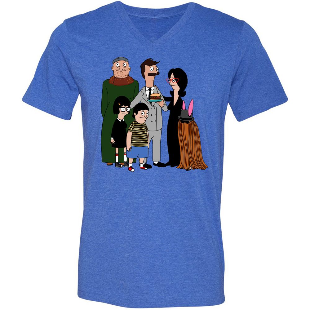 Unisex V-Neck T-Shirt - 4HLK5QQH - Heather True Royal - 14