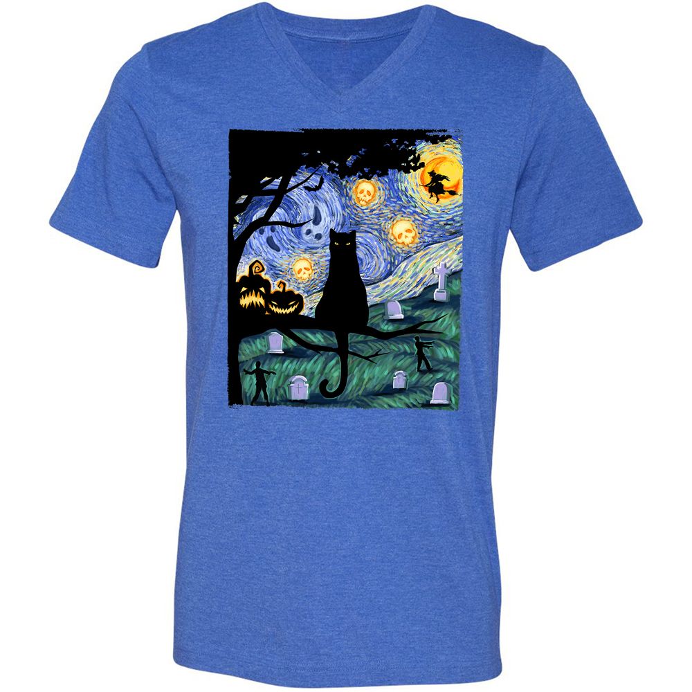 Unisex V-Neck T-Shirt - MFG2B8LN - Heather True Royal - 14