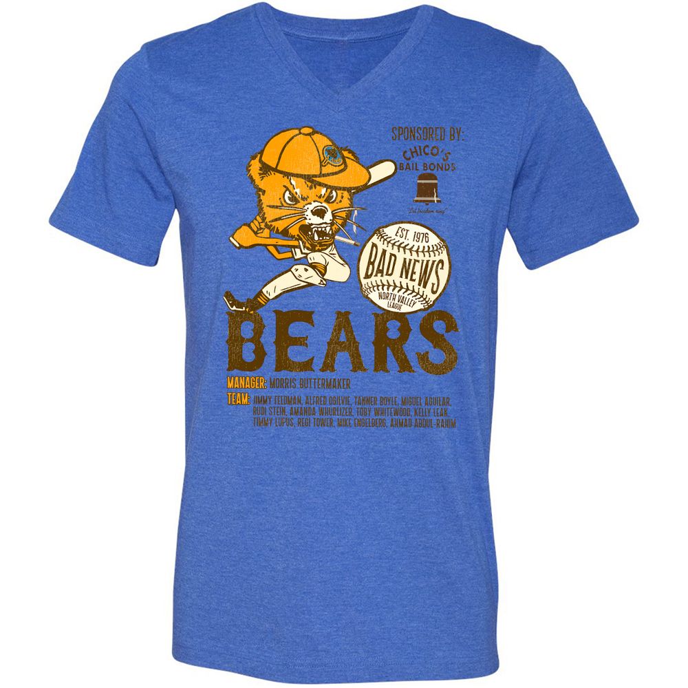 Unisex V-Neck T-Shirt - HV6RQVXQ - Heather True Royal - 14
