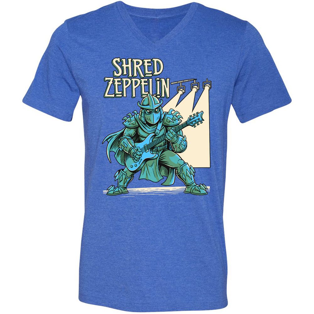 Unisex V-Neck T-Shirt - ZDRYM5PZ - Heather True Royal - 14