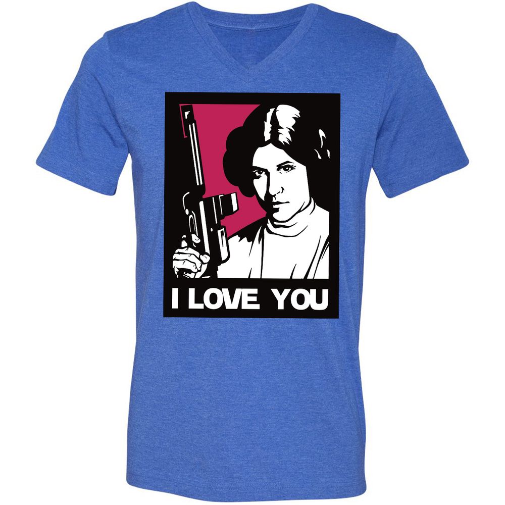Unisex V-Neck T-Shirt - USLZ2UDJ - Heather True Royal - 14
