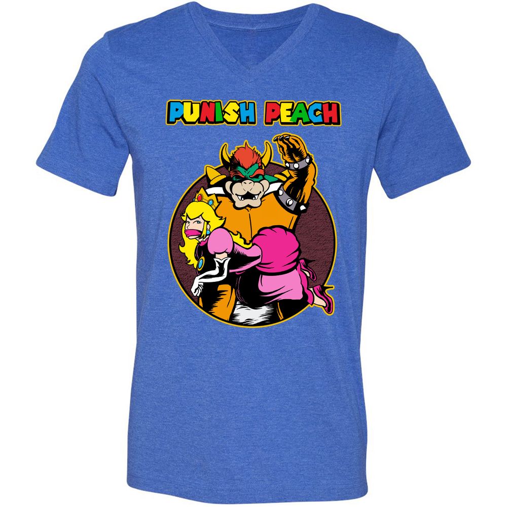 Unisex V-Neck T-Shirt - UPGXB19J - Heather True Royal - 14