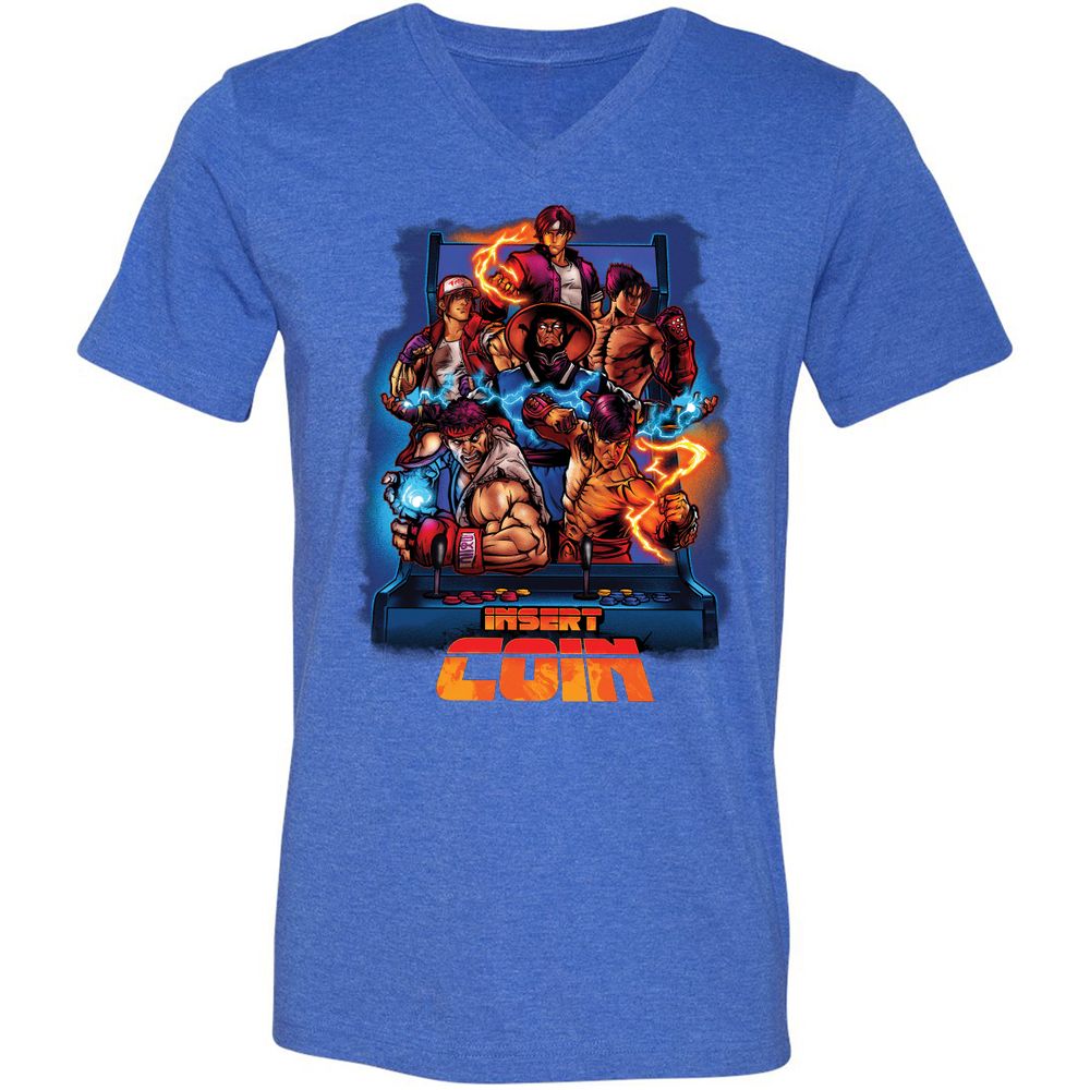 Unisex V-Neck T-Shirt - 26CLUUML - Heather True Royal - 14
