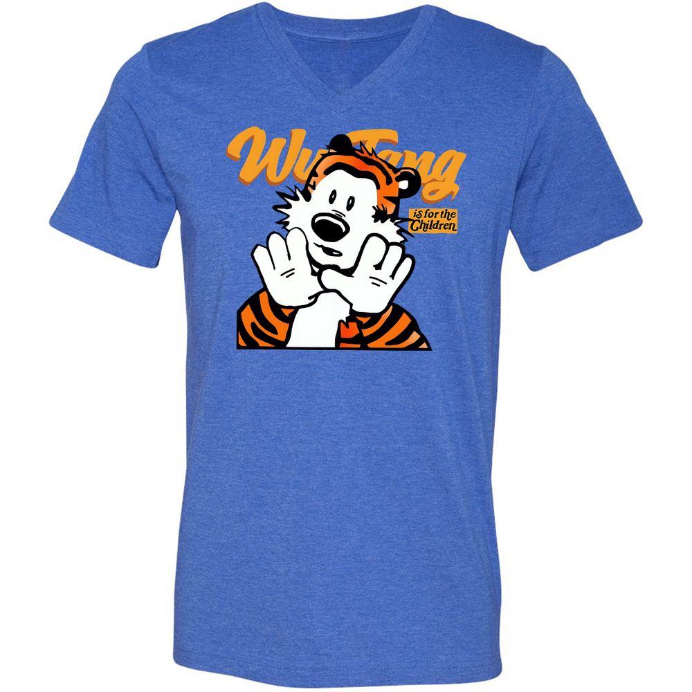 Unisex V-Neck T-Shirt - M7VLWC9B - Heather True Royal - 14