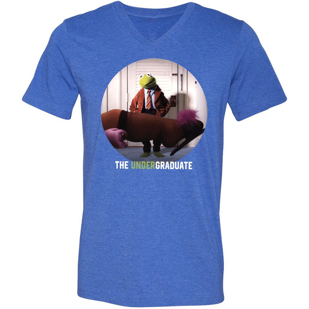 Unisex V-Neck T-Shirt - Q6WVJATW - Heather True Royal - 14