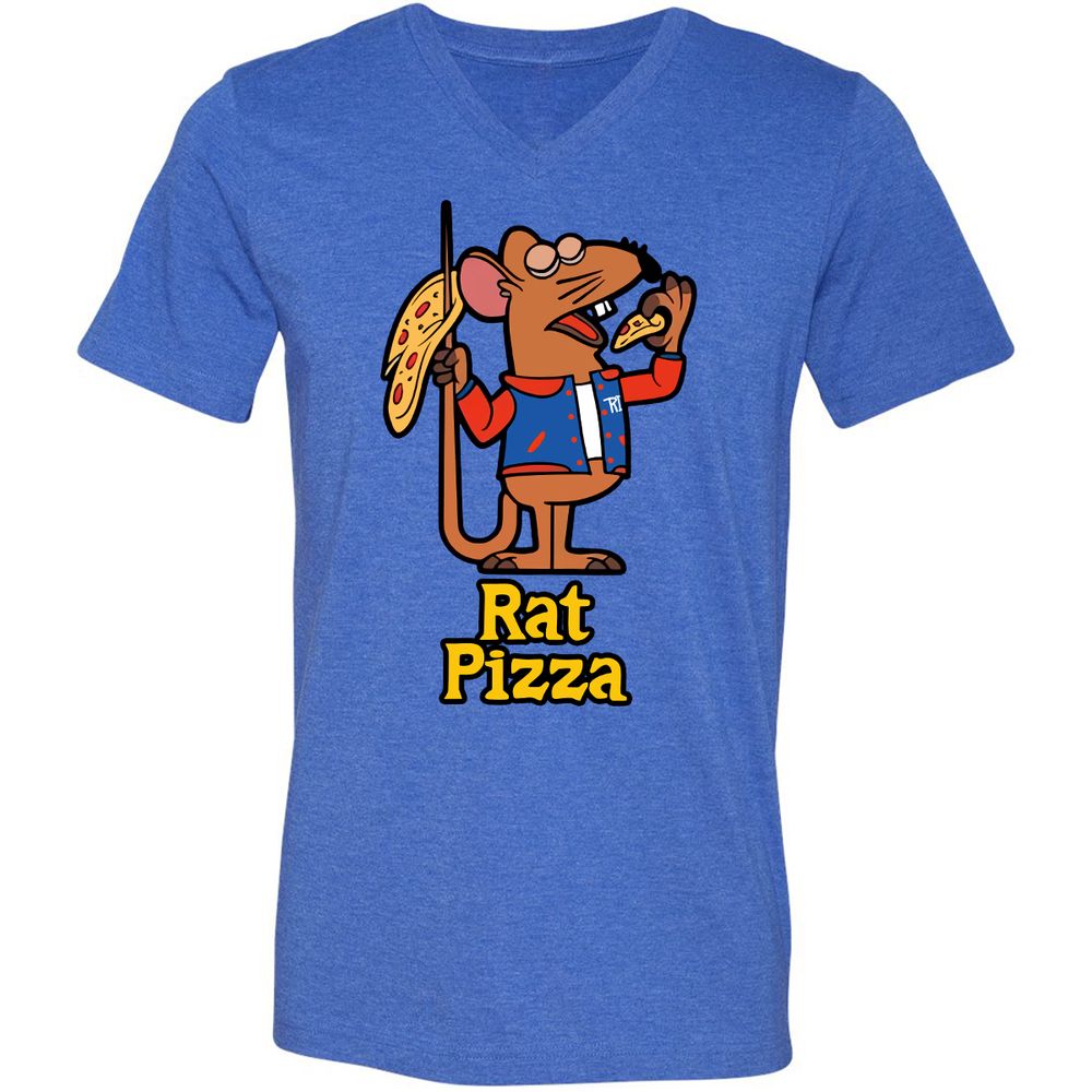 Unisex V-Neck T-Shirt - JKAQKS1X - Heather True Royal - 14