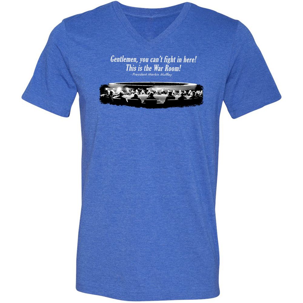Unisex V-Neck T-Shirt - Y44U5G3Q - Heather True Royal - 14