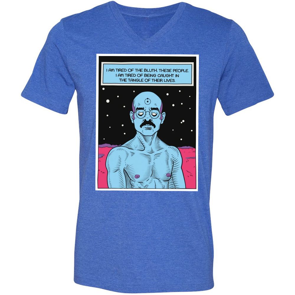 Unisex V-Neck T-Shirt - WZRZQ642 - Heather True Royal - 14