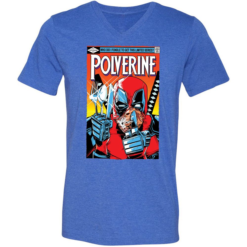 Unisex V-Neck T-Shirt - PW8G3DXL - Heather True Royal - 14