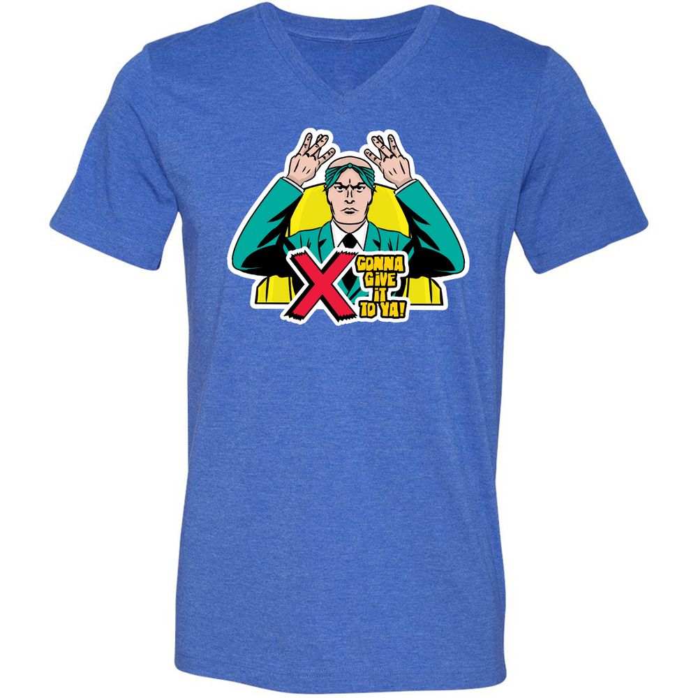 Unisex V-Neck T-Shirt - K3K2HSDX - Heather True Royal - 14