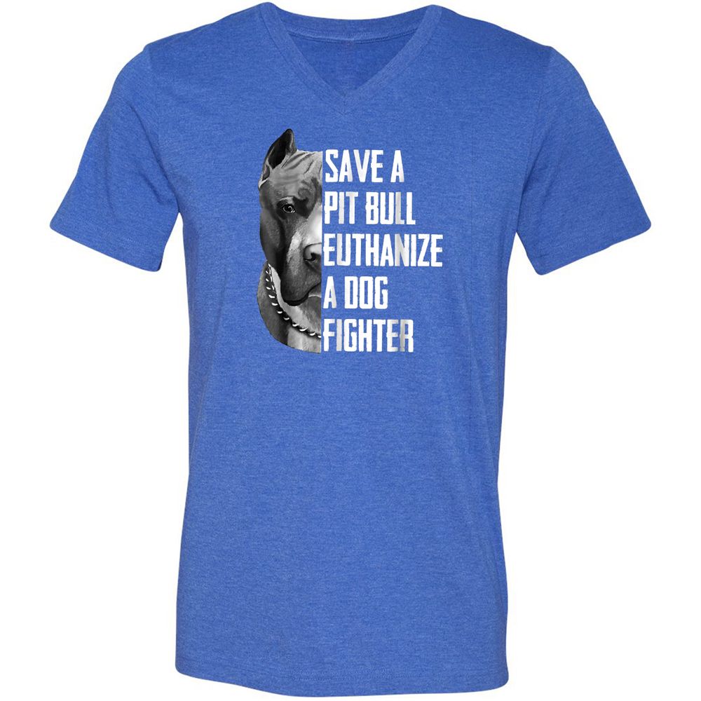 Unisex V-Neck T-Shirt - MUPVT1G3 - Heather True Royal - 14