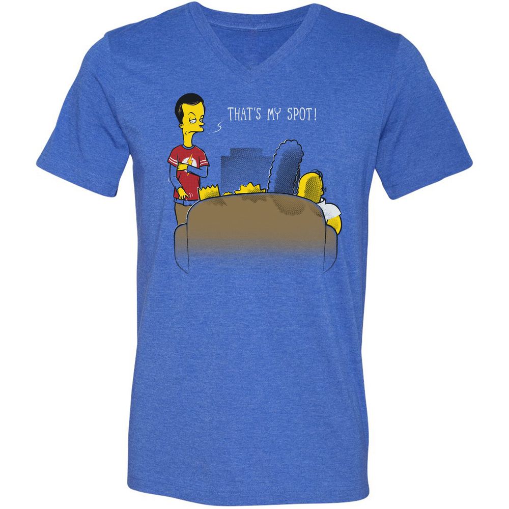 Unisex V-Neck T-Shirt - 6VK1KR1R - Heather True Royal - 14