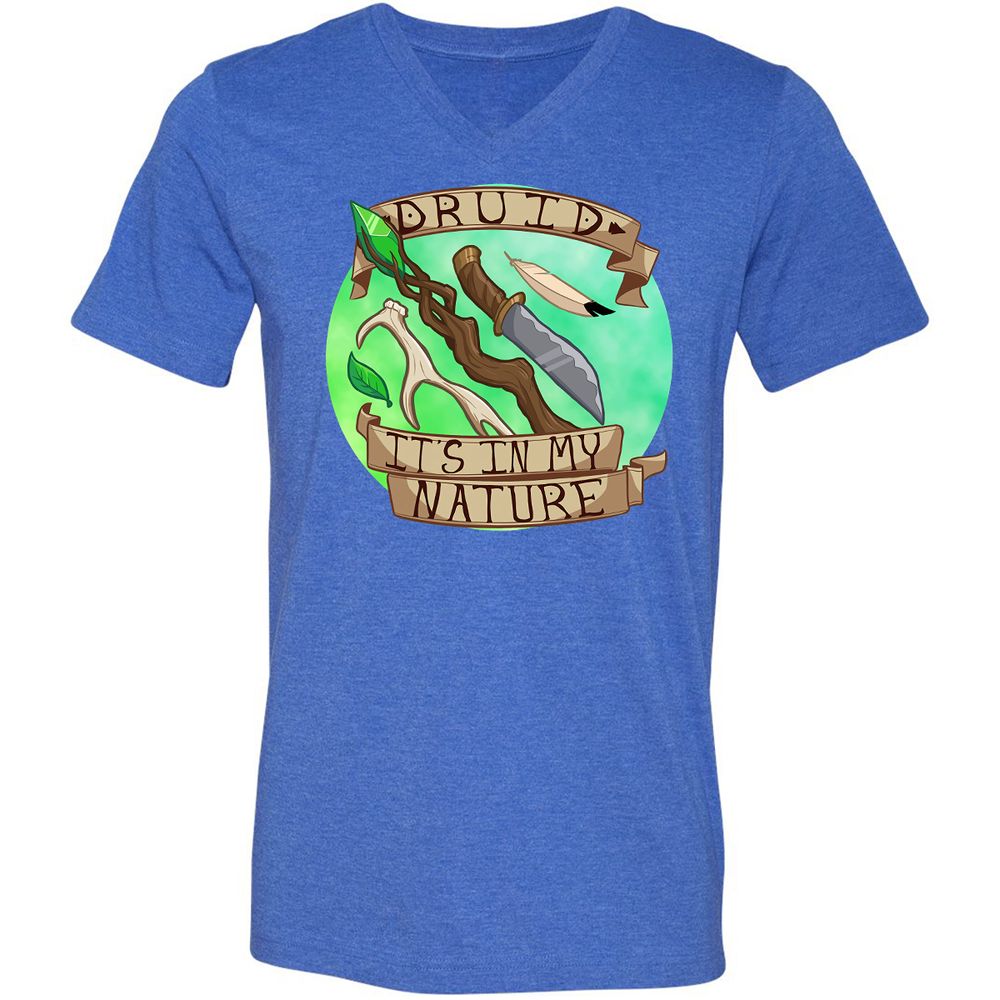 Unisex V-Neck T-Shirt - FEFQDBG5 - Heather True Royal - 14