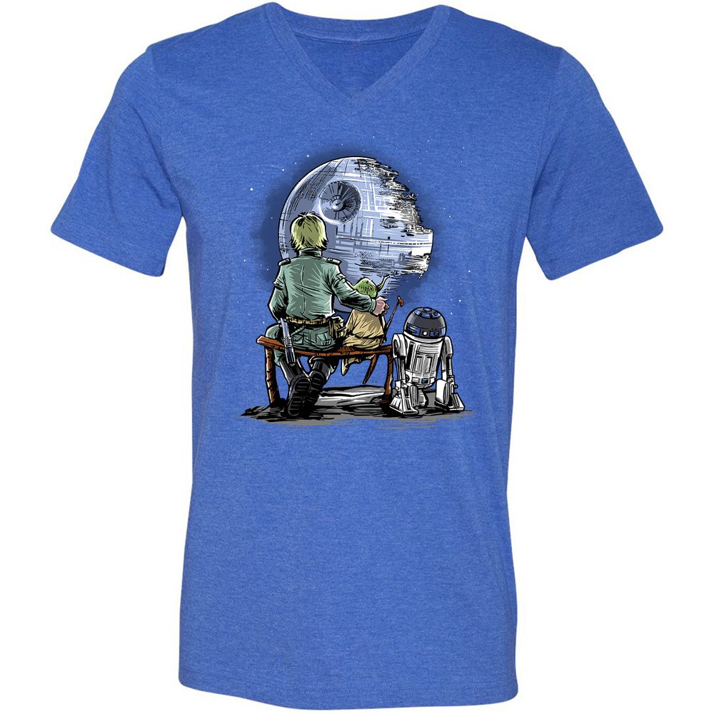 Unisex V-Neck T-Shirt - 45TLWXRT - Heather True Royal - 14