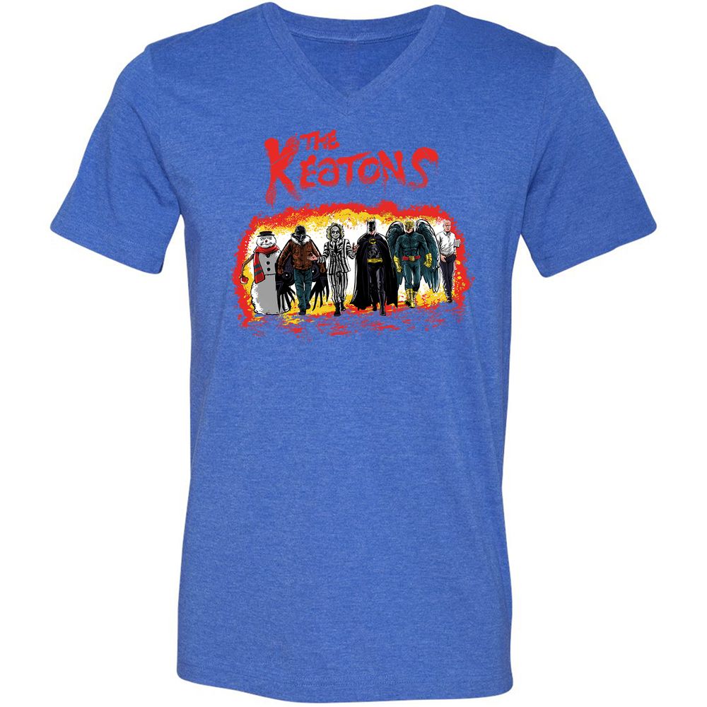 Unisex V-Neck T-Shirt - HPH87CCH - Heather True Royal - 14