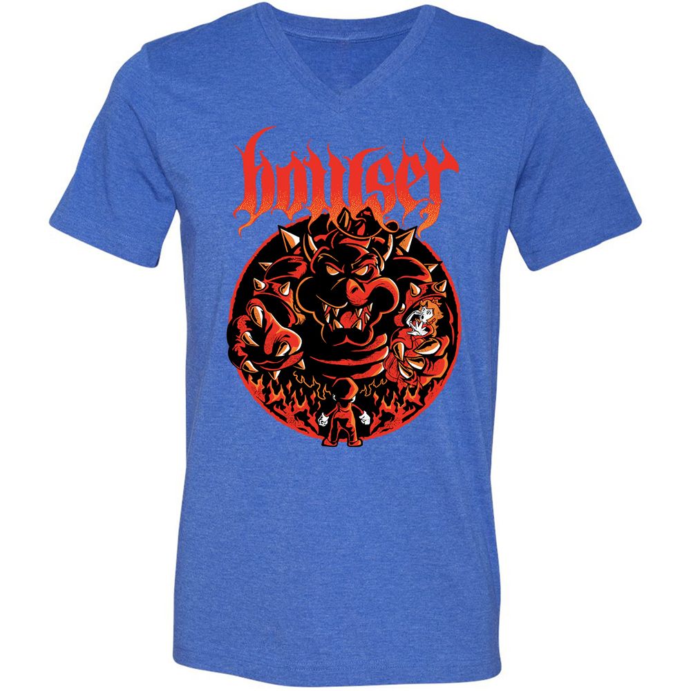 Unisex V-Neck T-Shirt - 1Z1VDBKM - Heather True Royal - 14