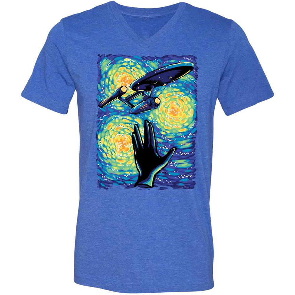 Unisex V-Neck T-Shirt - EJ86WJ24 - Heather True Royal - 14