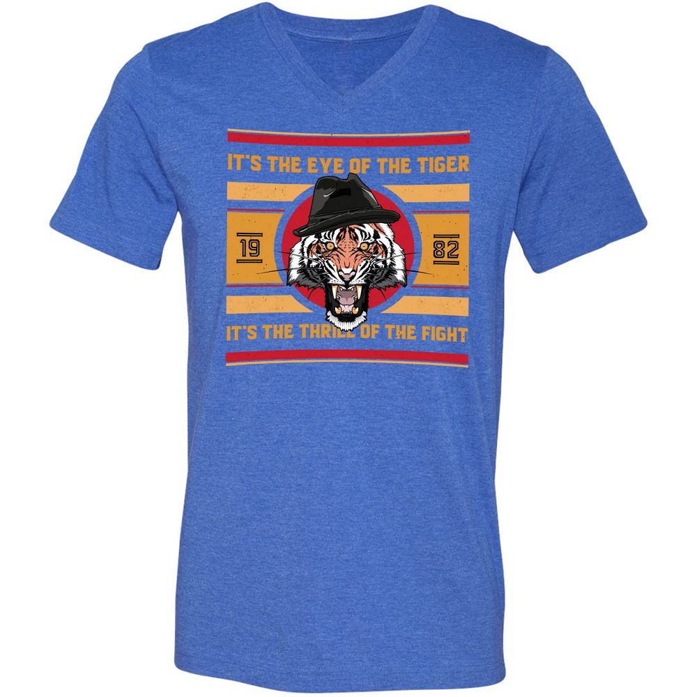 Unisex V-Neck T-Shirt - SRG7D2ZH - Heather True Royal - 14