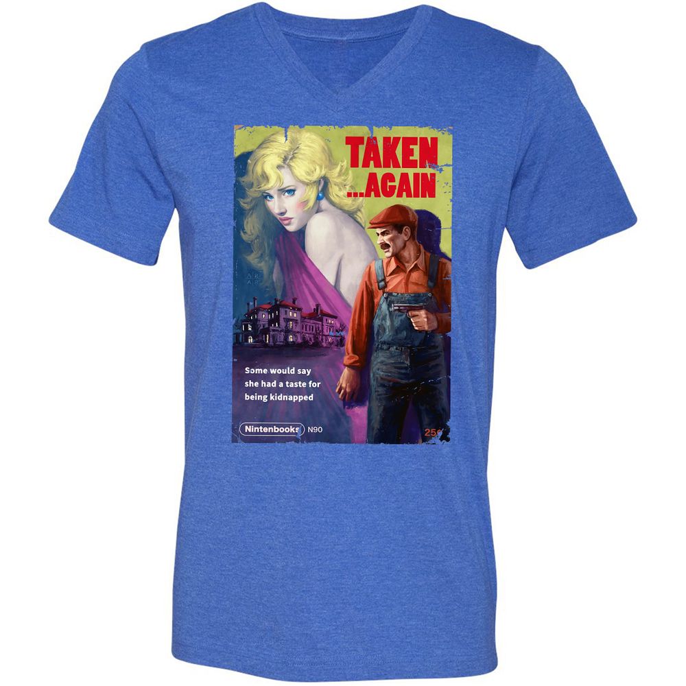 Unisex V-Neck T-Shirt - 476S3AUC - Heather True Royal - 14