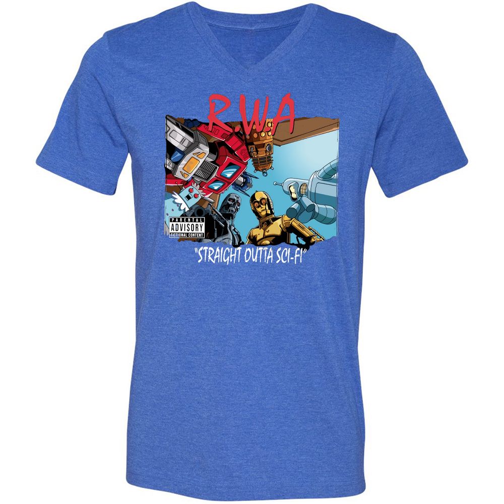 Unisex V-Neck T-Shirt - KCGGVCUV - Heather True Royal - 14