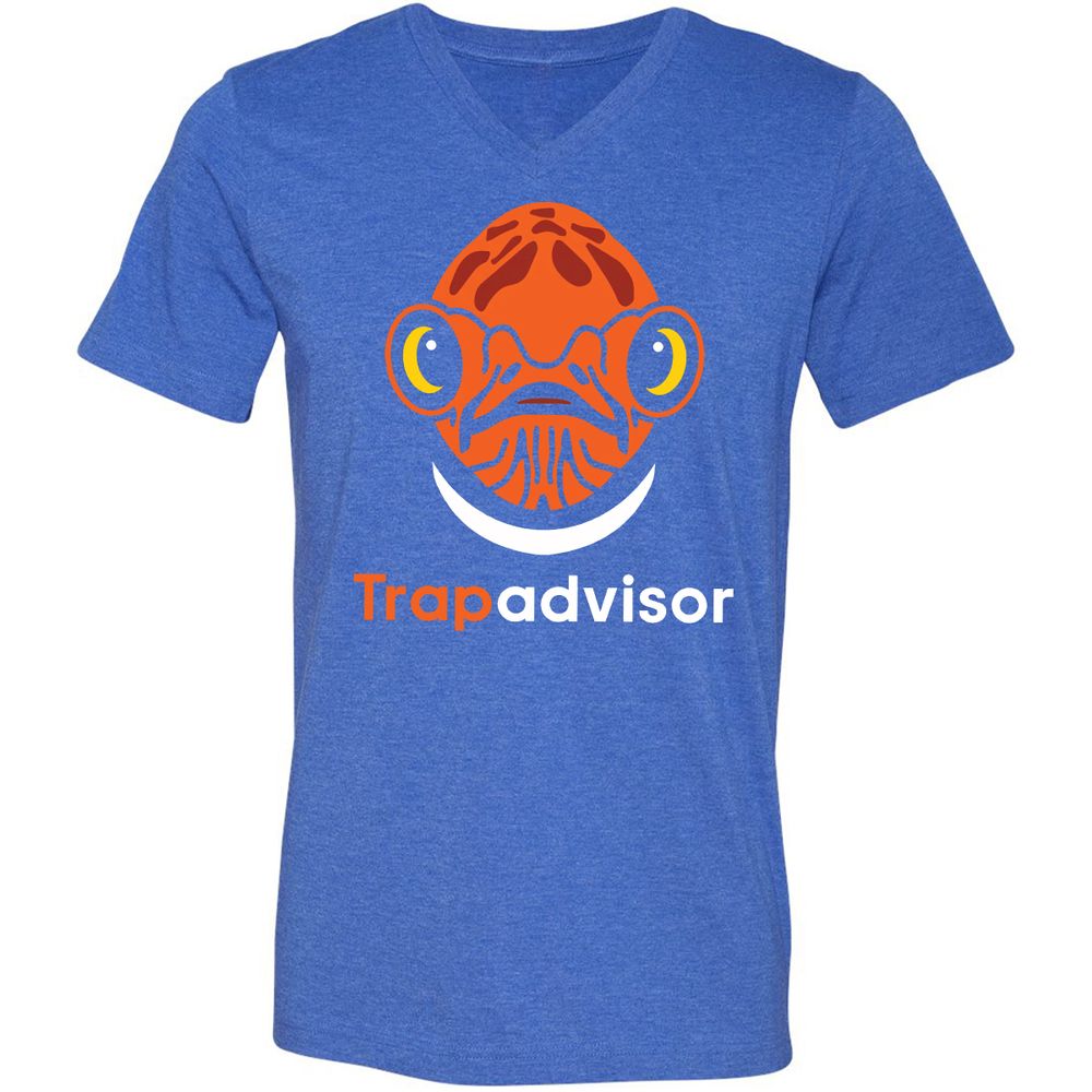 Unisex V-Neck T-Shirt - 37K9DTAN - Heather True Royal - 14