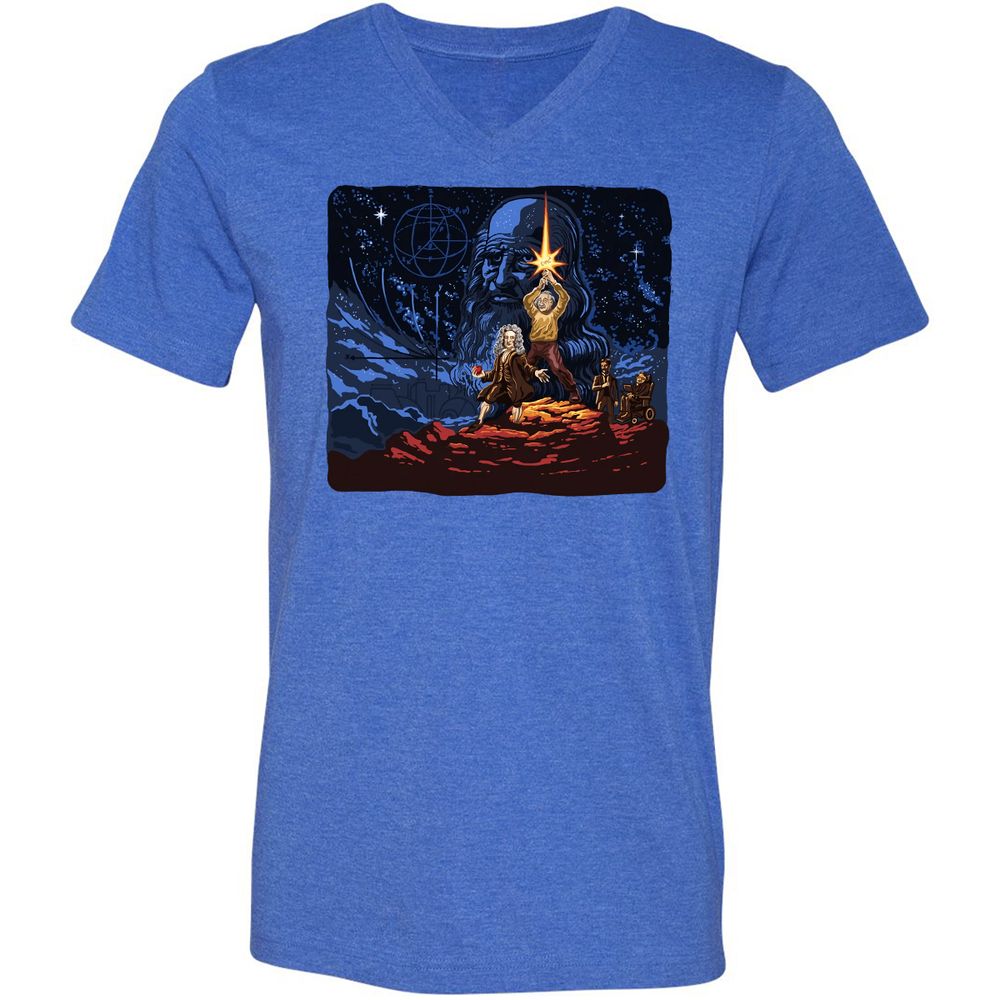 Unisex V-Neck T-Shirt - 6PPSGCJH - Heather True Royal - 14