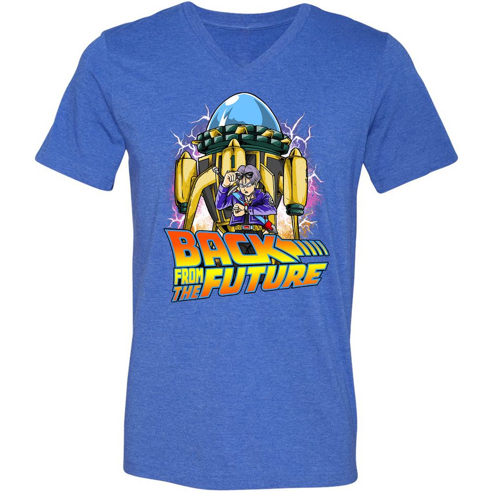 Unisex V-Neck T-Shirt - H3YCMJYU - Heather True Royal - 14
