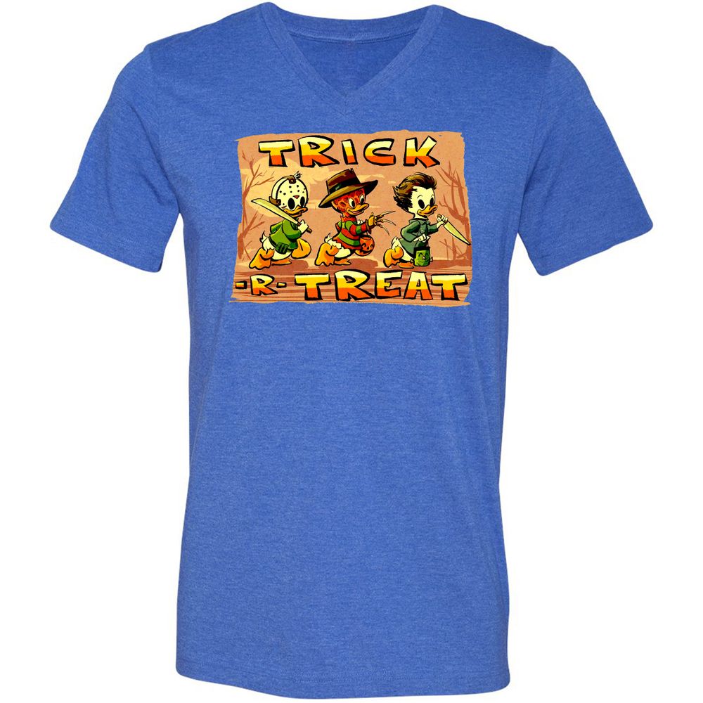 Unisex V-Neck T-Shirt - QVYT115R - Heather True Royal - 14