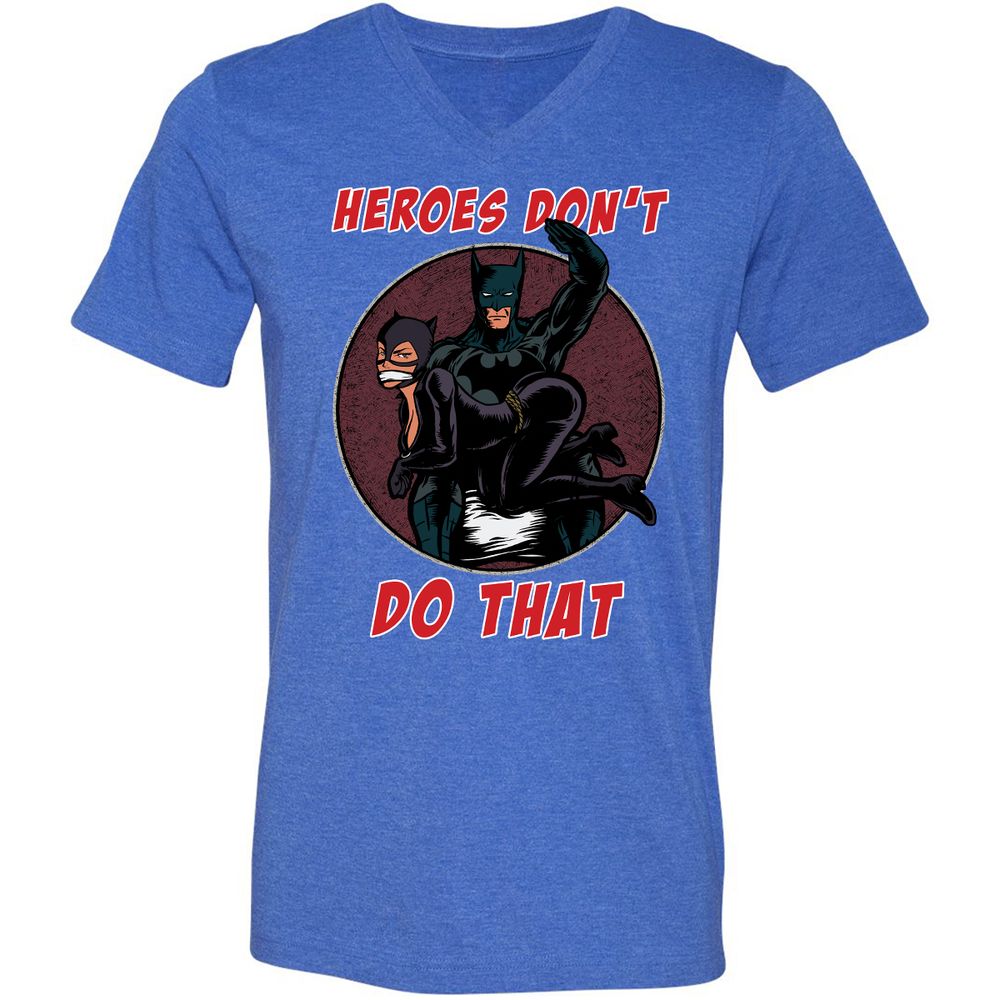 Unisex V-Neck T-Shirt - 69MNRHJ6 - Heather True Royal - 14