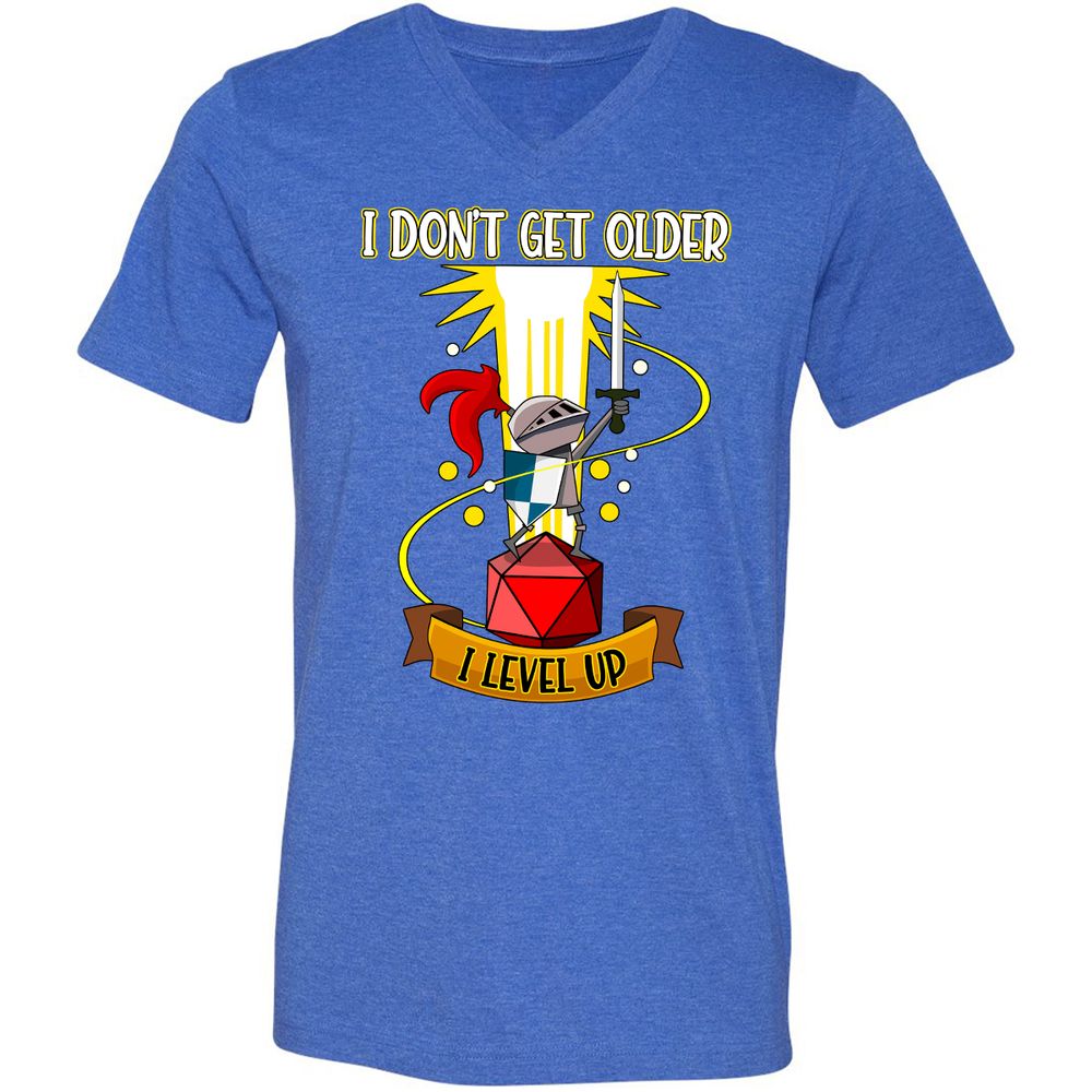 Unisex V-Neck T-Shirt - 6XKHL97C - Heather True Royal - 14