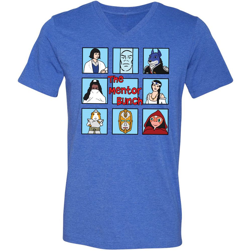 Unisex V-Neck T-Shirt - GMXKQ3HB - Heather True Royal - 14