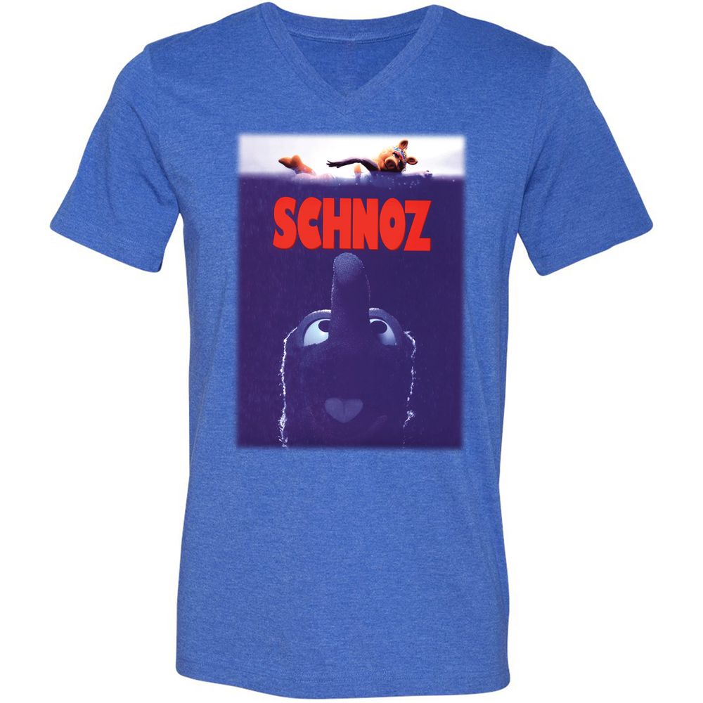 Unisex V-Neck T-Shirt - XKD9BX7R - Heather True Royal - 14