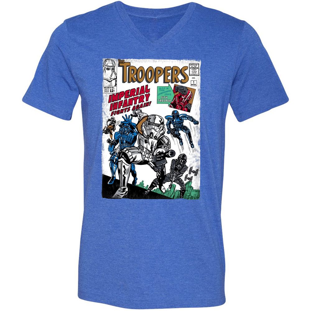 Unisex V-Neck T-Shirt - YZ3553LX - Heather True Royal - 14