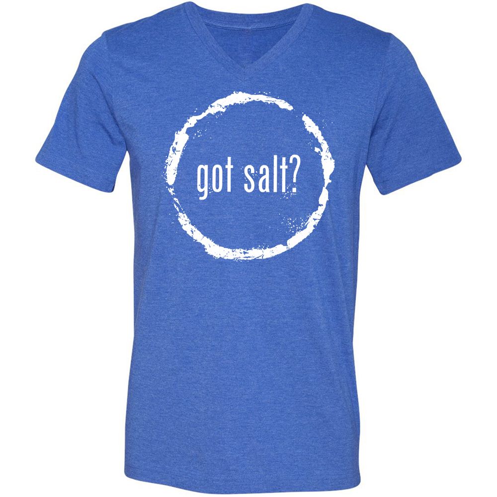 Unisex V-Neck T-Shirt - CAQLBXHW - Heather True Royal - 14