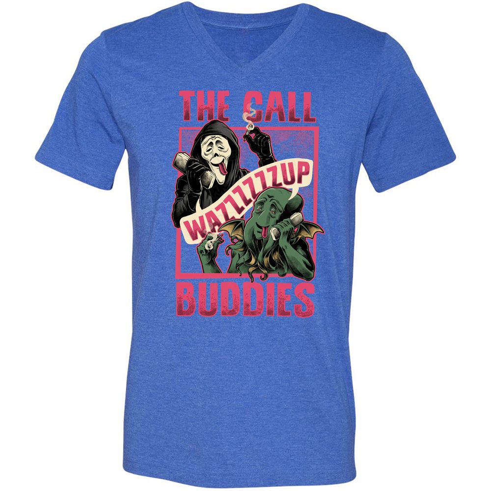 Unisex V-Neck T-Shirt - 1SZGJTSN - Heather True Royal - 14