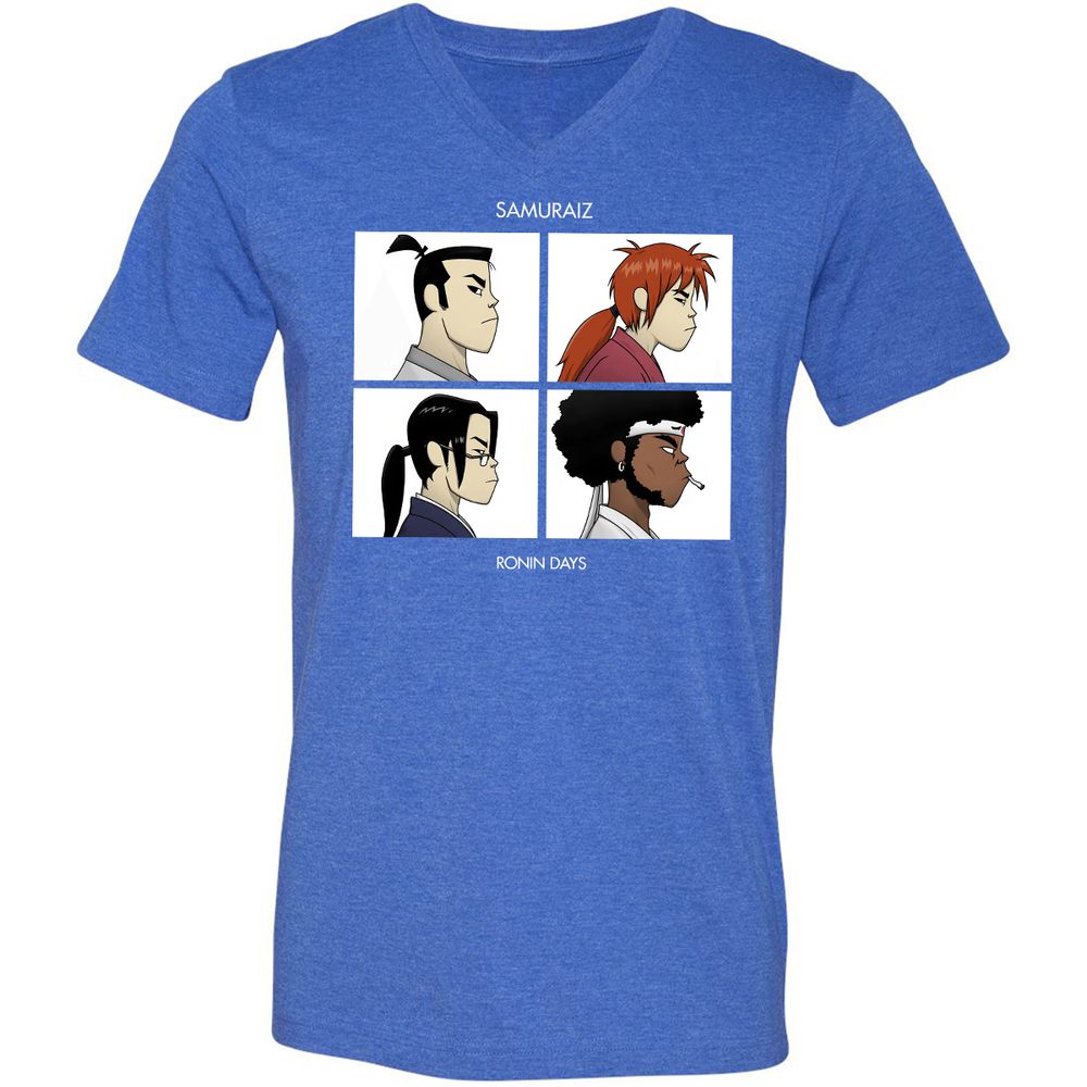 Unisex V-Neck T-Shirt - XFWR5DR4 - Heather True Royal - 14