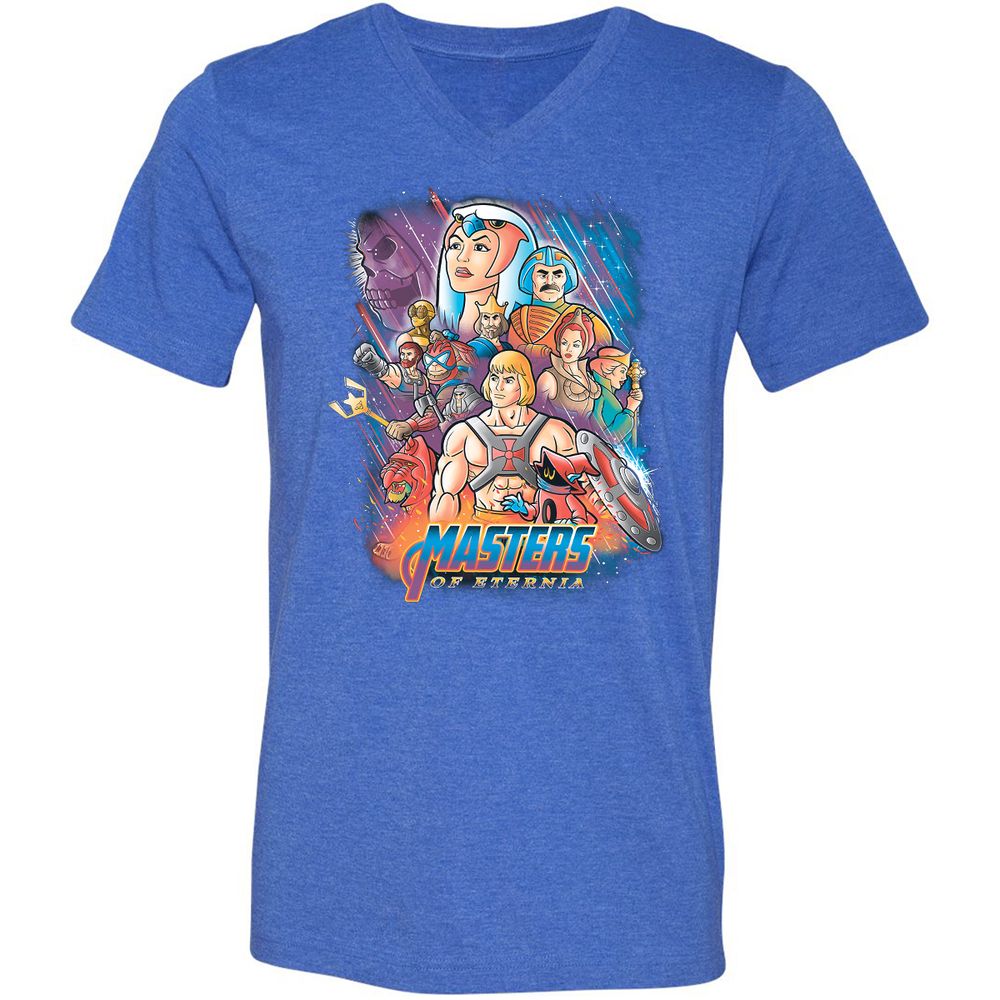 Unisex V-Neck T-Shirt - BCEGL4P8 - Heather True Royal - 14