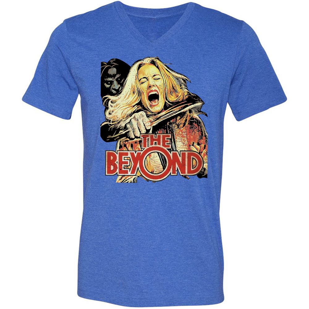 Unisex V-Neck T-Shirt - RG6HHAHZ - Heather True Royal - 14